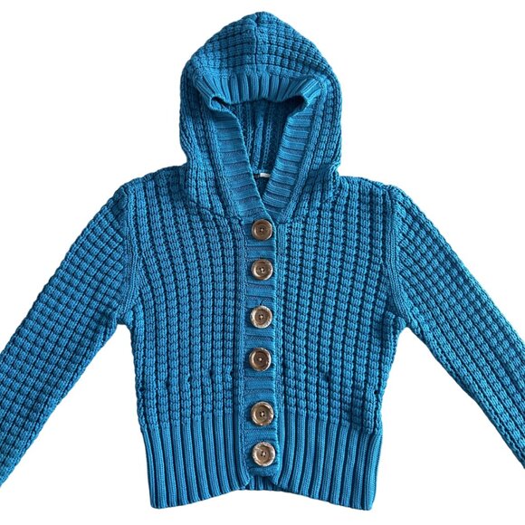 RARE H&M Teal Hooded Cardigan ASO Luna Lovegood - Picture 4 of 7